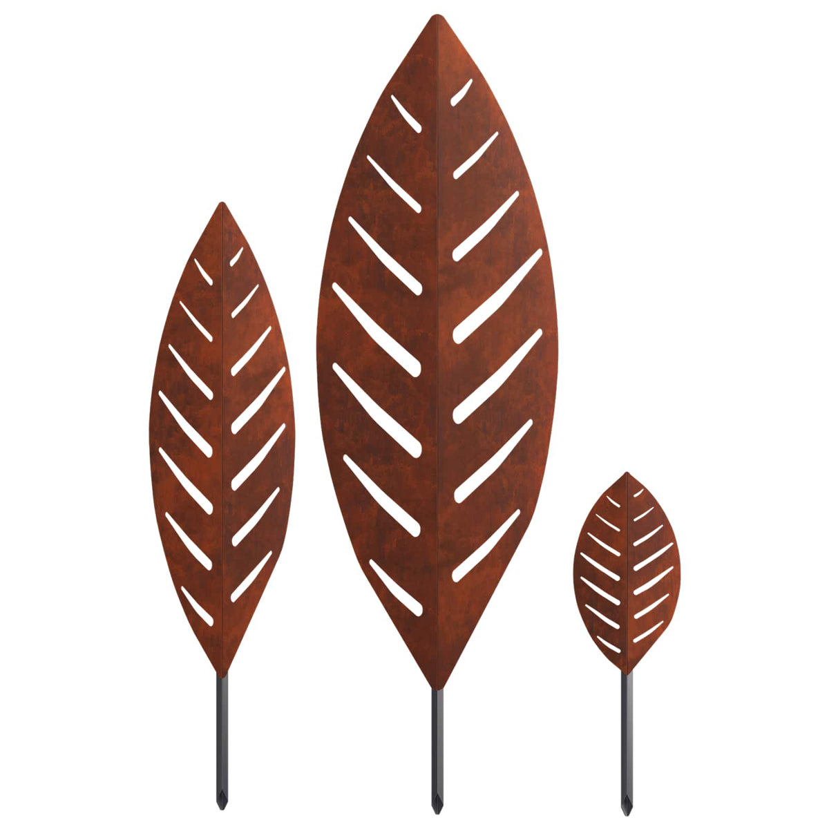 Garden Stake 3 pcs 116.5 x 35 x 3 cm Rusty Weathering Steel