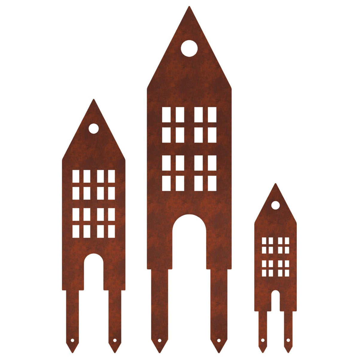 Garden Stake 3 pcs 41 x 10 x 0.08 cm Rusty Weathering Steel