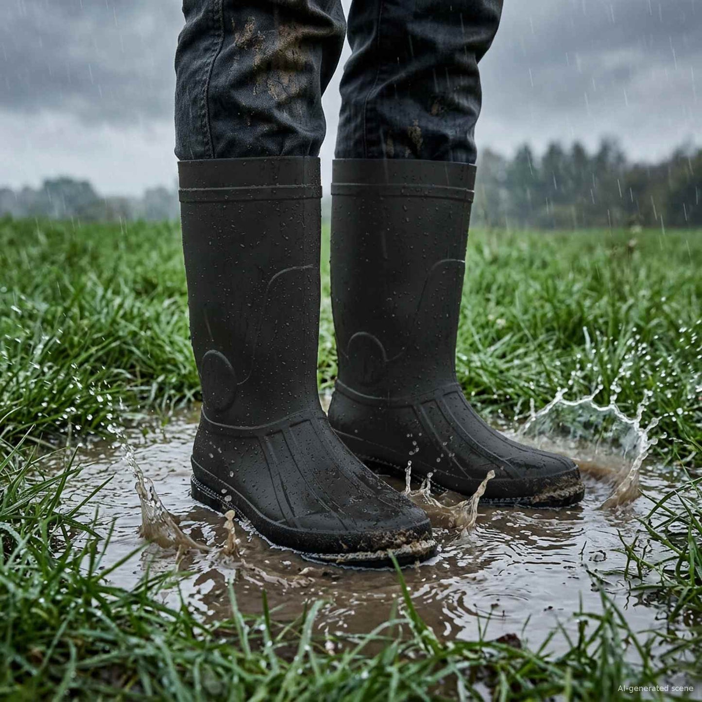 Rain Boots PVC Size 41 Black