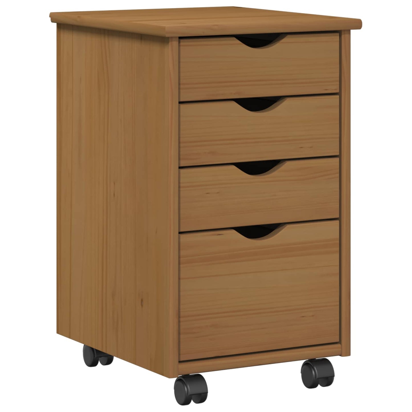 Desk Cabinet Set 2 pcs Honey Brown Solid Pine Wood