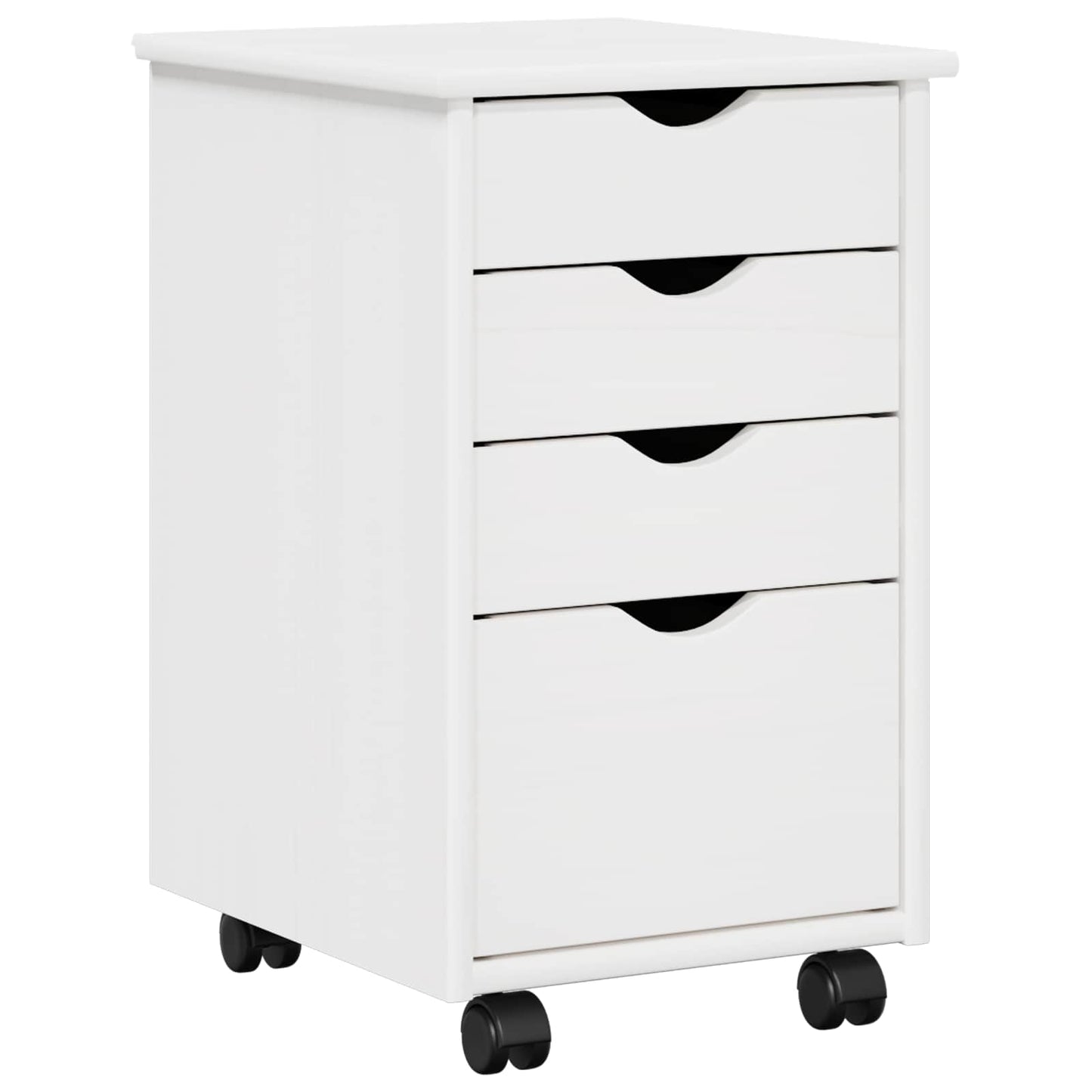 Desk Cabinet Set 2 pcs White Solid Pine Wood