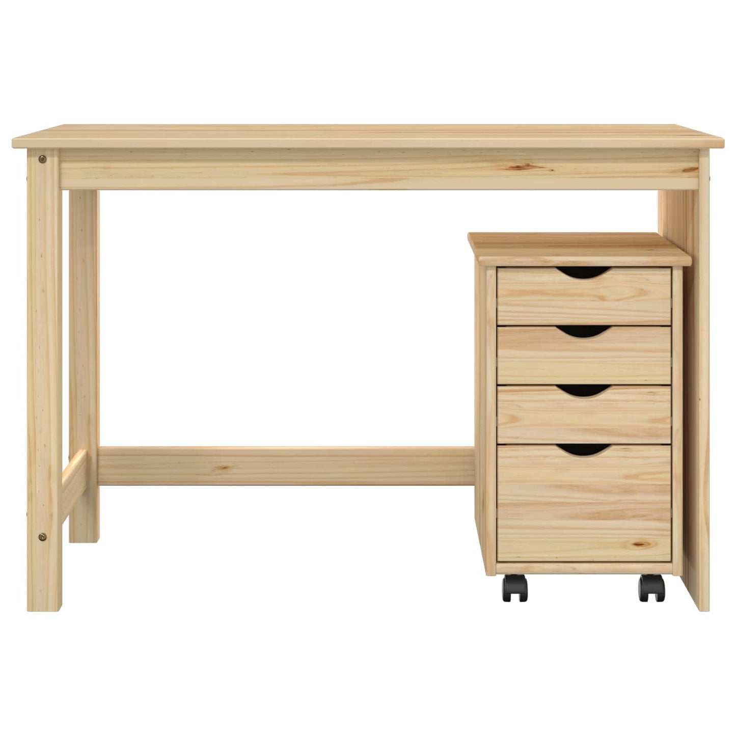 Desk Cabinet Set 2 pcs Brown Solid Pine Wood