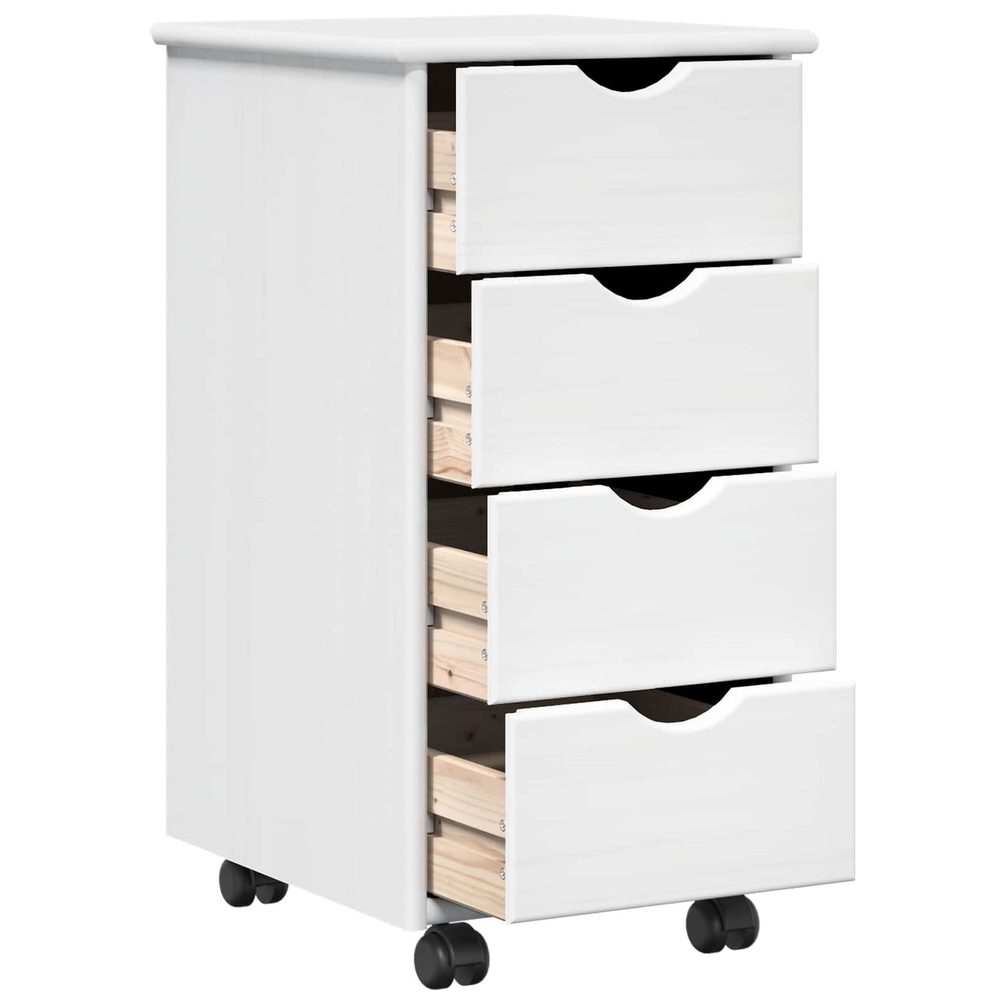 Desk Cabinet Set 2 pcs White Solid Pine Wood