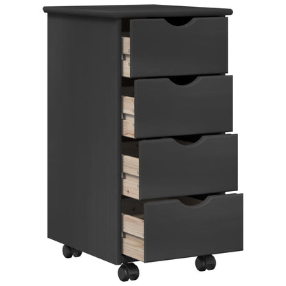 Desk Cabinet Set 2 pcs Grey Solid Pine Wood