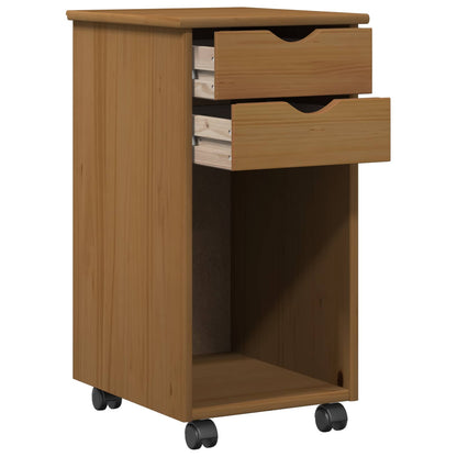 Desk Cabinet Set 2 pcs Honey Brown Solid Pine Wood