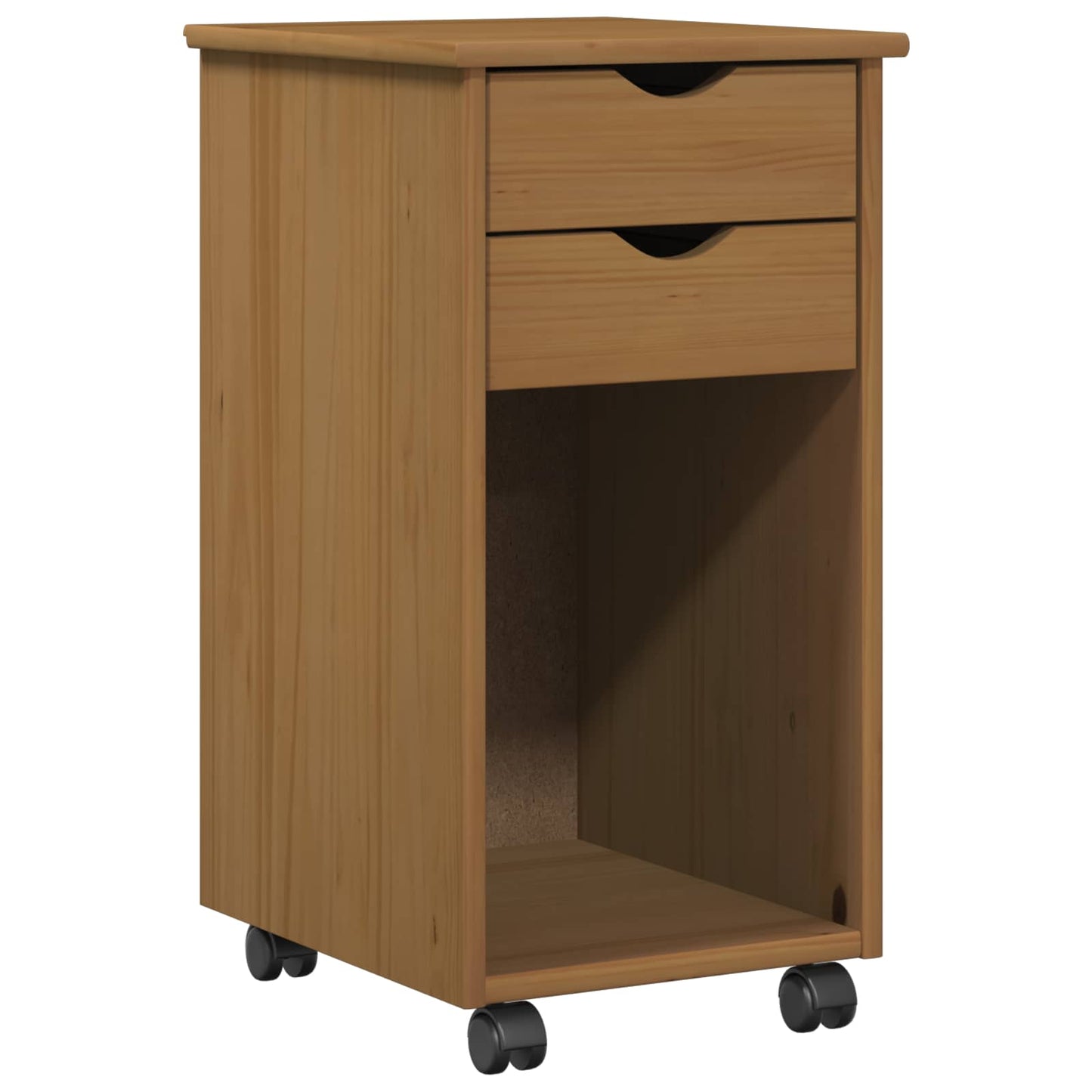 Desk Cabinet Set 2 pcs Honey Brown Solid Pine Wood