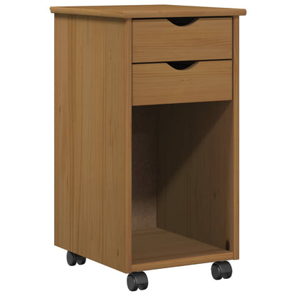 Desk Cabinet Set 2 pcs Honey Brown Solid Pine Wood