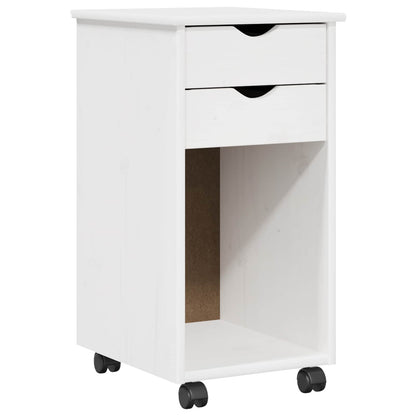 Desk Cabinet Set 2 pcs White Solid Pine Wood