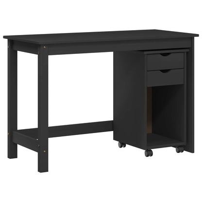 Desk Cabinet Set 2 pcs Grey Solid Pine Wood