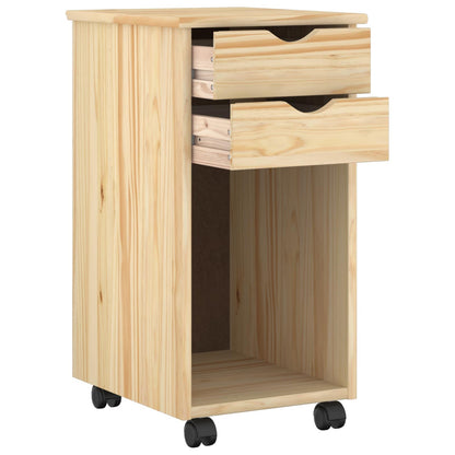 Desk Cabinet Set 2 pcs Brown Solid Pine Wood