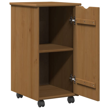 Desk Cabinet Set 2 pcs Honey Brown Solid Pine Wood