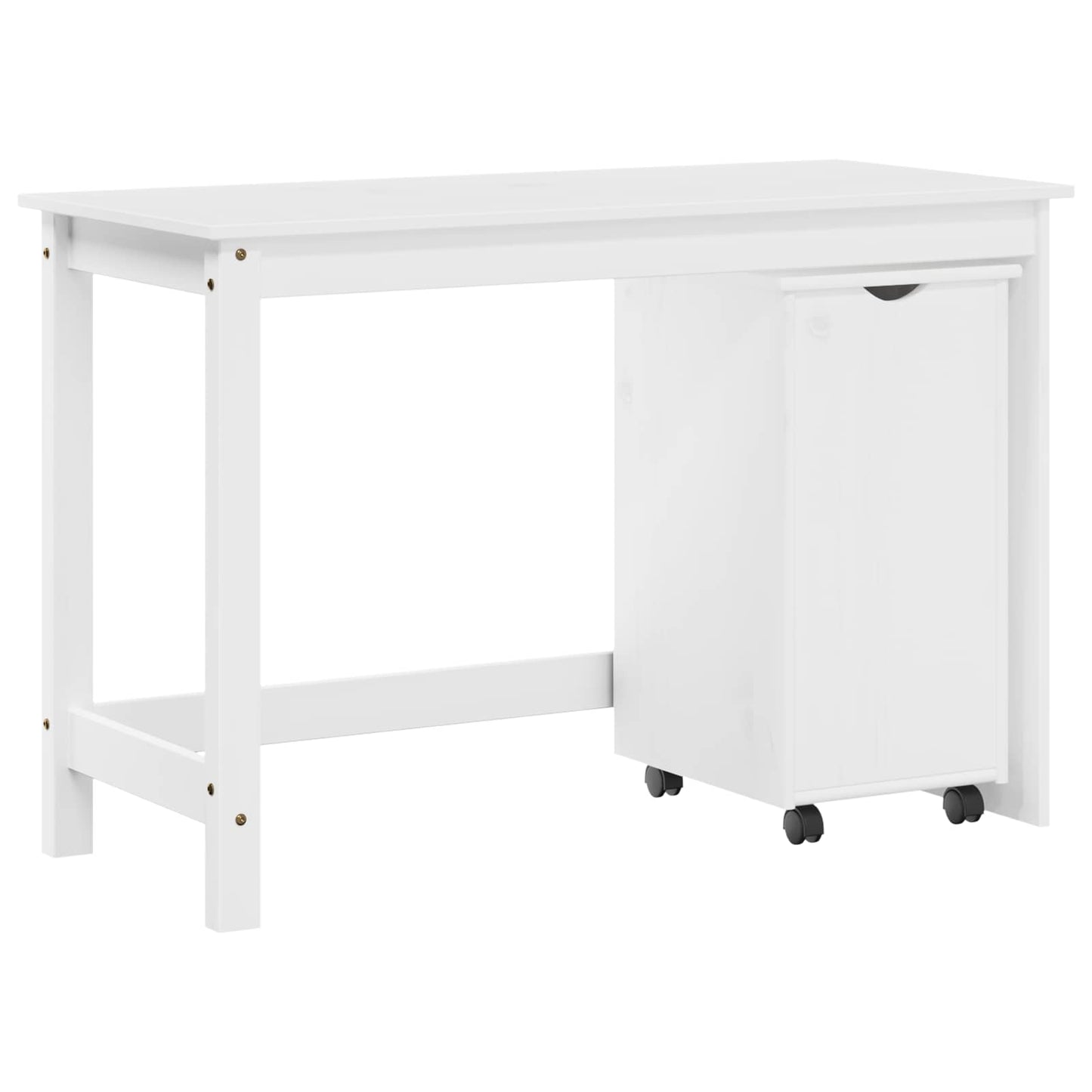 Desk Cabinet Set 2 pcs White Solid Pine Wood