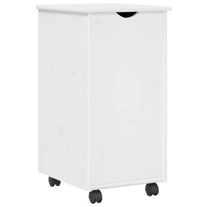 Desk Cabinet Set 2 pcs White Solid Pine Wood
