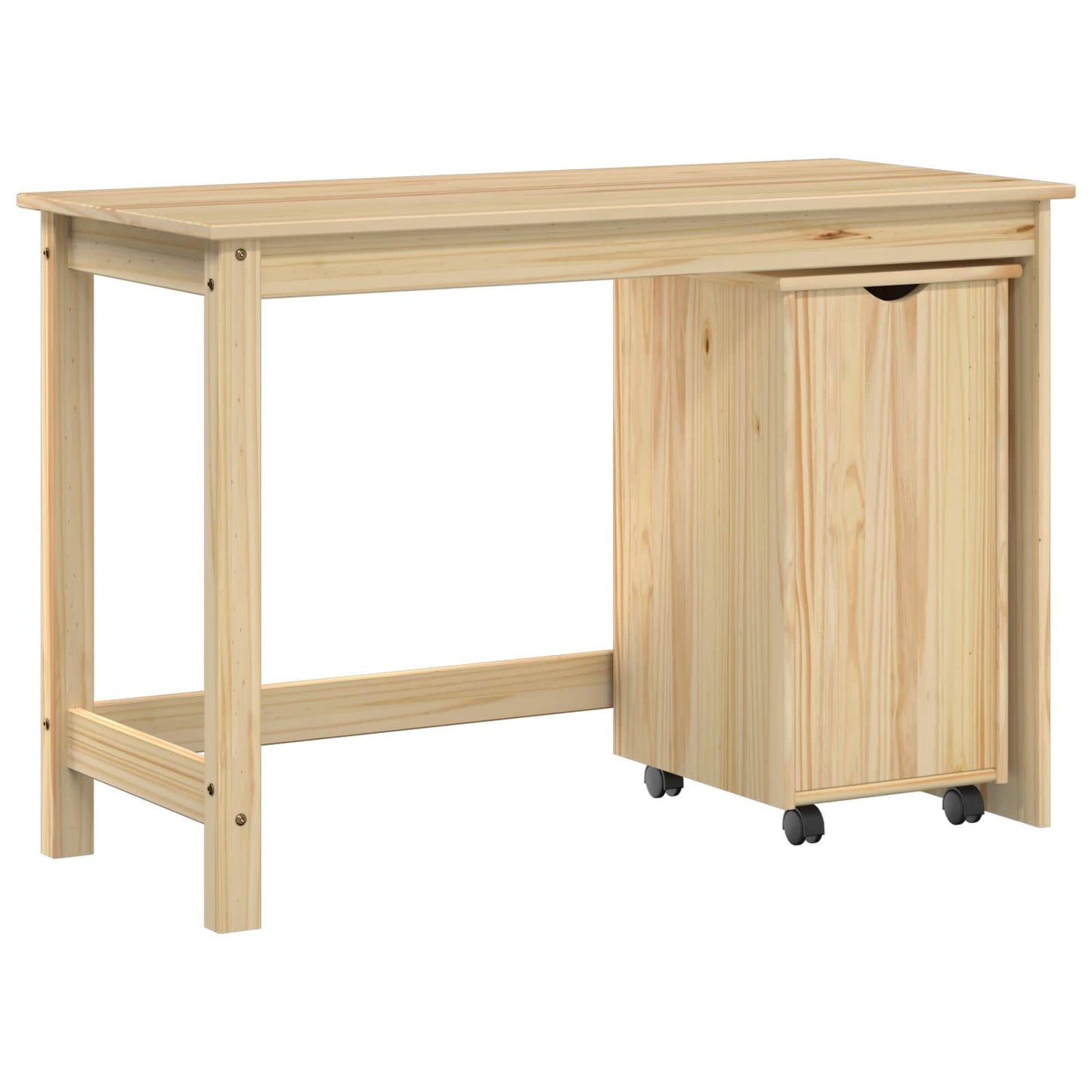 Desk Cabinet Set 2 pcs Brown Solid Pine Wood