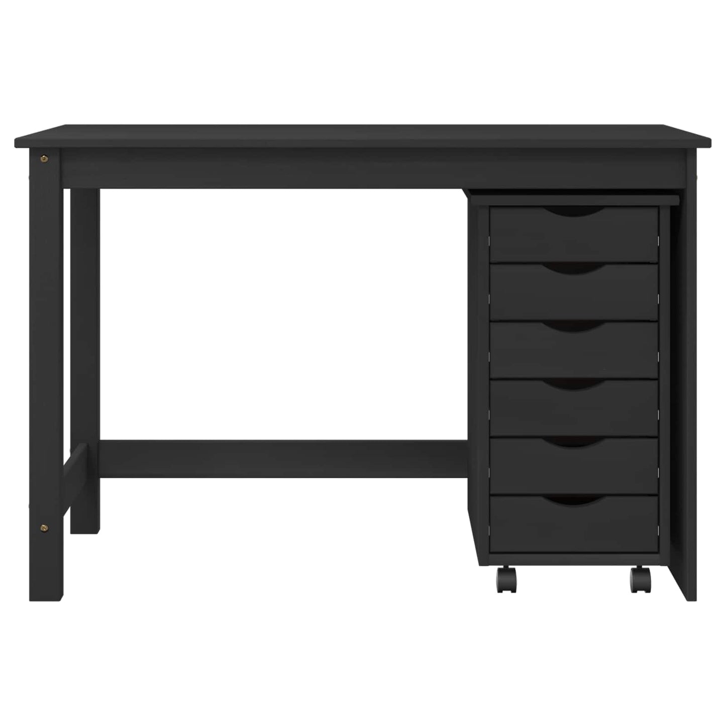Desk and Rolling Cabinet Set MOSS 2 pcs Black