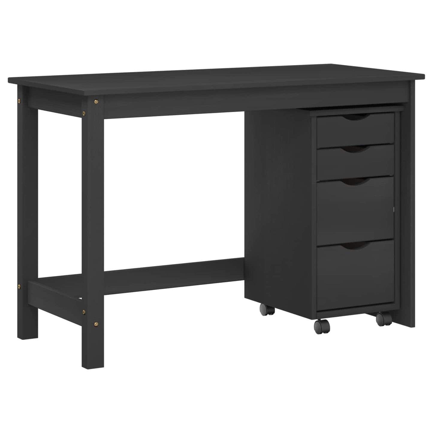 Desk and Rolling Cabinet Set MOSS 2 pcs Black