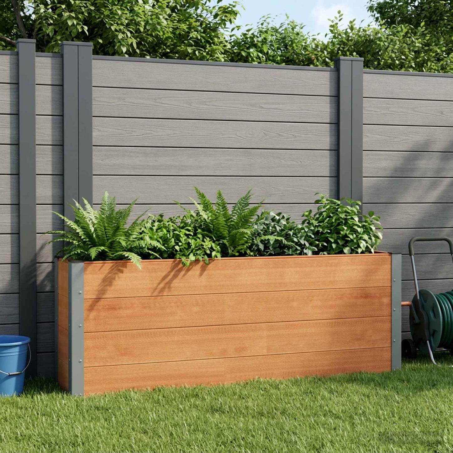 Garden Raised Bed Brown 200 x 30 x 72 cm WPC and Aluminium