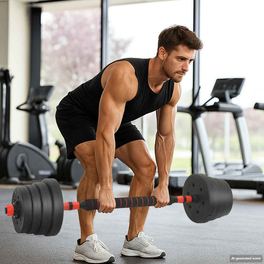 2-in-1 Dumbbell Set 40kg Black and Red Cement and Iron Sand