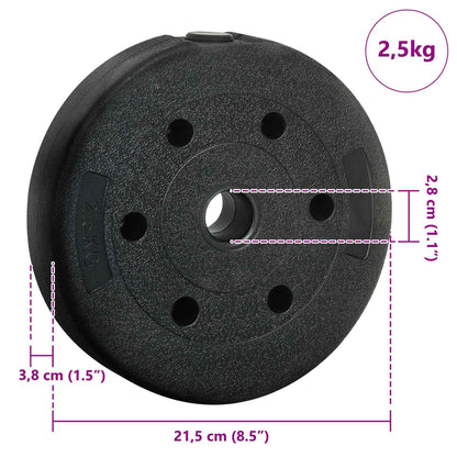 2-in-1 Dumbbell Set 40kg Black and Red Cement and Iron Sand