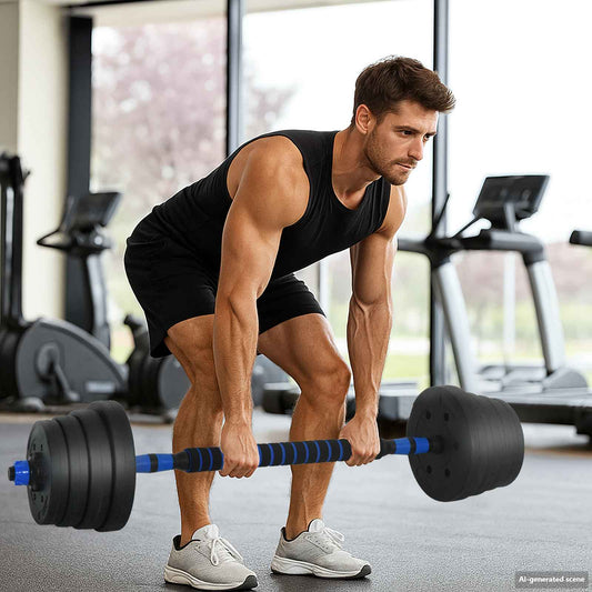 2-in-1 Dumbbell Set 40kg Black and Blue Cement and Iron Sand