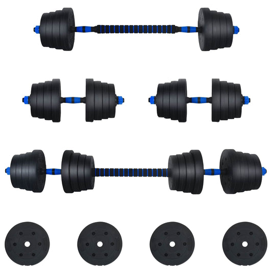 2-in-1 Dumbbell Set 40kg Black and Blue Cement and Iron Sand