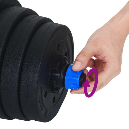 2-in-1 Dumbbell Set 40kg Black and Blue Cement and Iron Sand