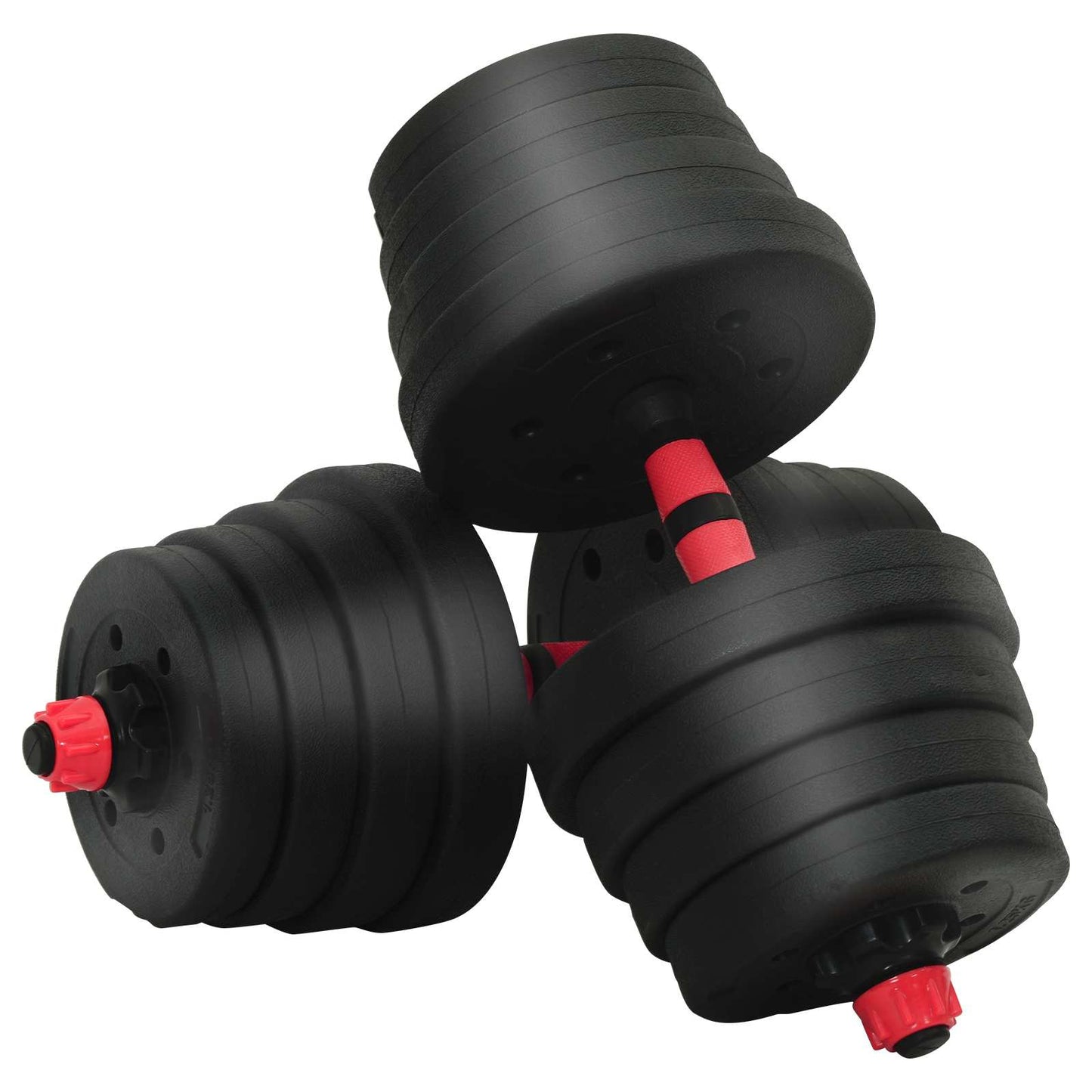 4-in-1 Dumbbell Set 40kg Black and Red Cement and Iron Sand