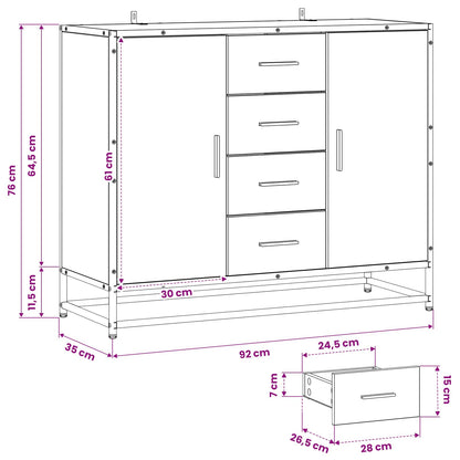 Sideboard Old Wood 92 x 35 x 76 cm Engineered Wood