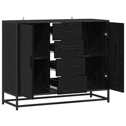 Sideboard Black Oak 92 x 35 x 76 cm Engineered Wood