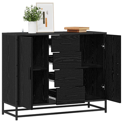 Sideboard Black Oak 92 x 35 x 76 cm Engineered Wood