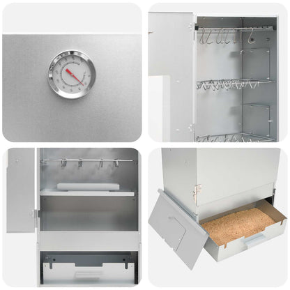 Smoker Oven 3 pcs Silver Galvanised steel