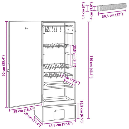 Smoker Oven 3 pcs 44.5 x 29 x 110 cm Galvanised steel Silver