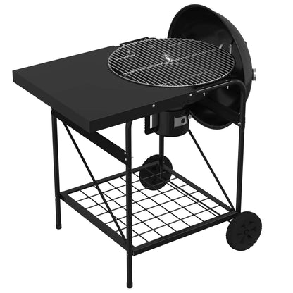 Charcoal Grill with Smoker Tubes 91 x 71 x 107 cm Steel Black