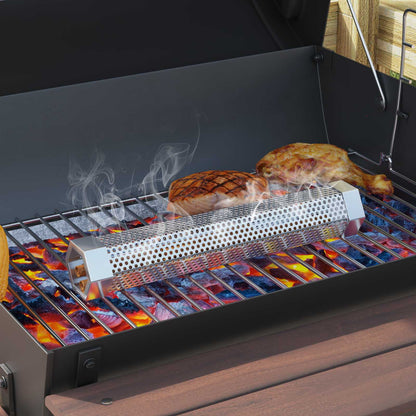Barrel Grill with Wheels and Shelves 3 pcs 115 x 85 x 95 cm