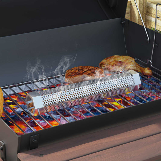 Barrel Grill with Wheels and Shelves 3 pcs 115 x 85 x 95 cm