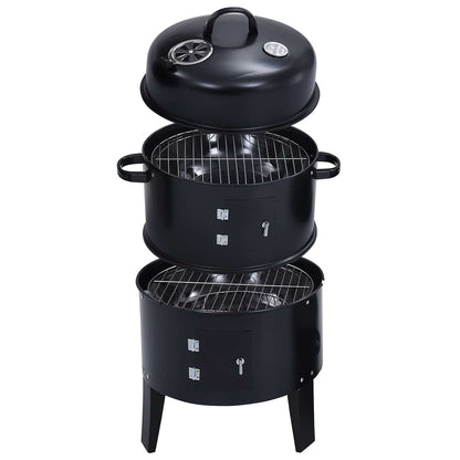 Outdoor Grill Ø 40 x 80 cm Steel Black