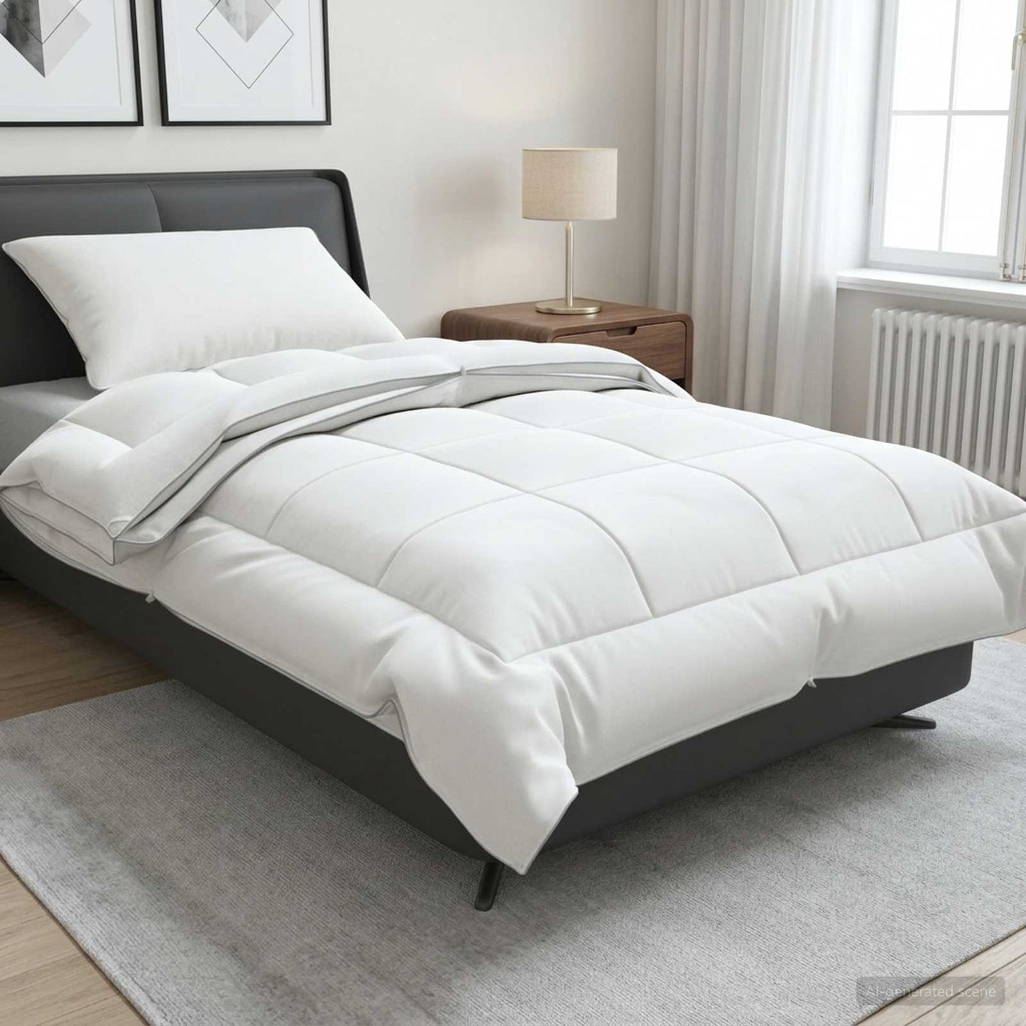 Duvet and Pillow Set 2 pcs 150x200 cm 4 Seasons 140+220 GSM