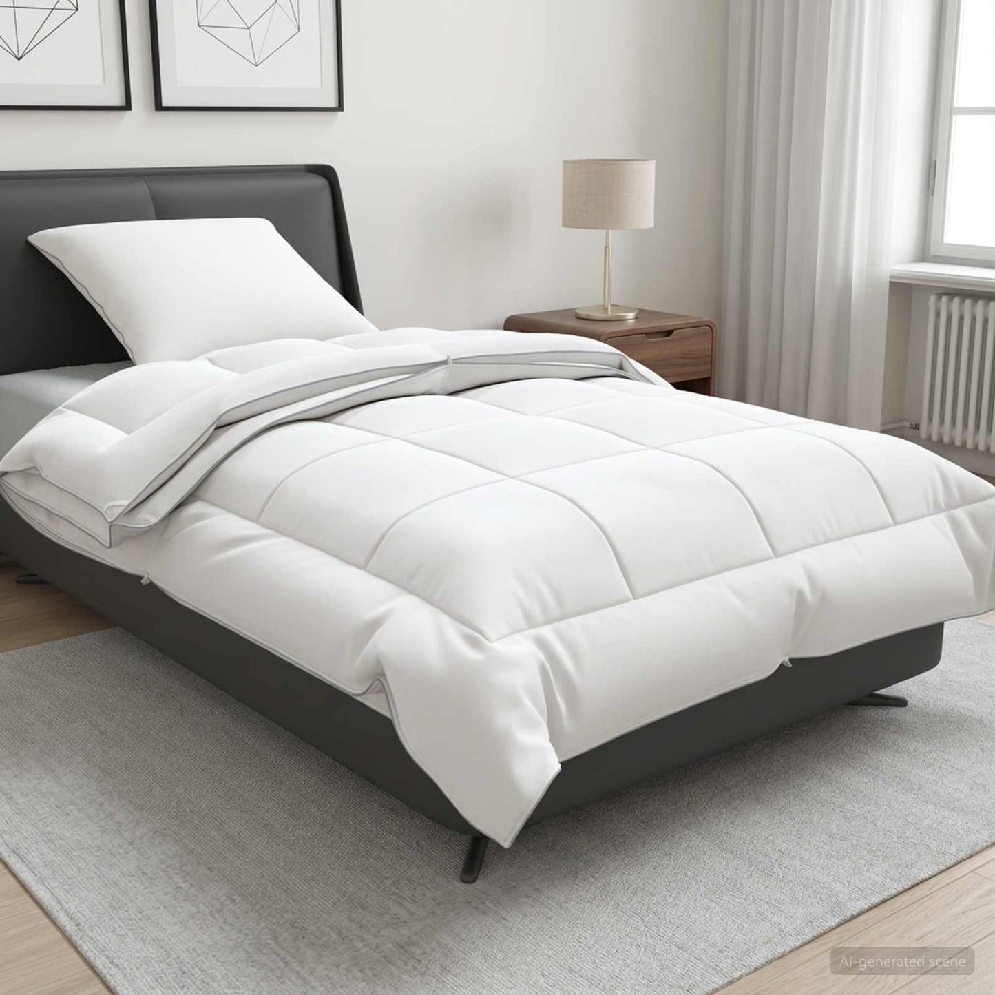 Duvet and Pillow Set 2 pcs 152x203 cm 4 Seasons 140+220 GSM