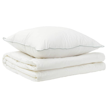 Duvet and Pillow Set 2 pcs 150x200 cm Summer 200 GSM Wool White