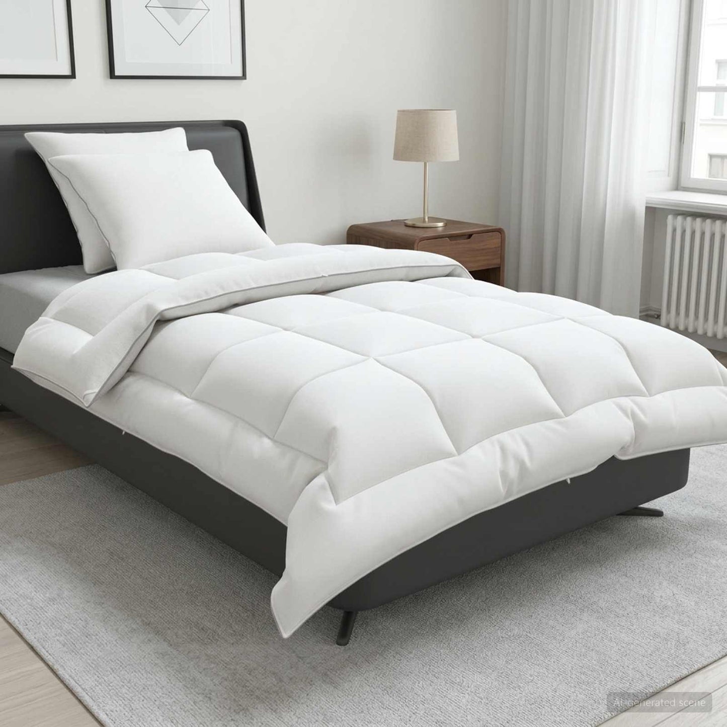 Duvet and Pillow Set 3 pcs 140x220 cm 4 Seasons 220 GSM Wool