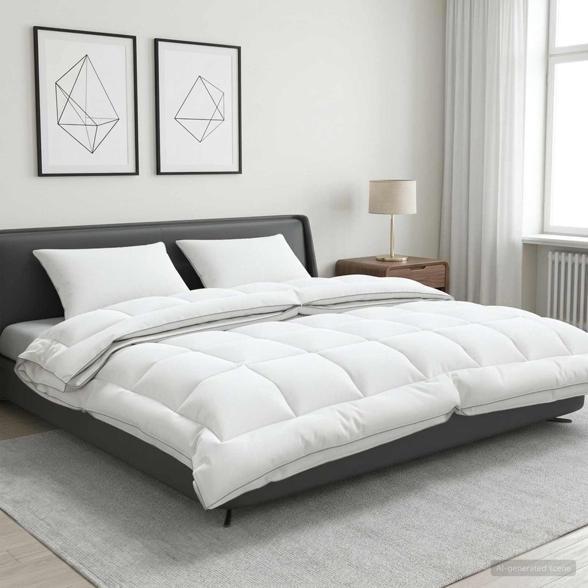 Duvet and Pillow Set 3 pcs 200x240 cm 4 Seasons 140+220 GSM