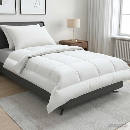 Duvet and Pillow Set 3 pcs 135x220 cm Summer 200 GSM Wool White