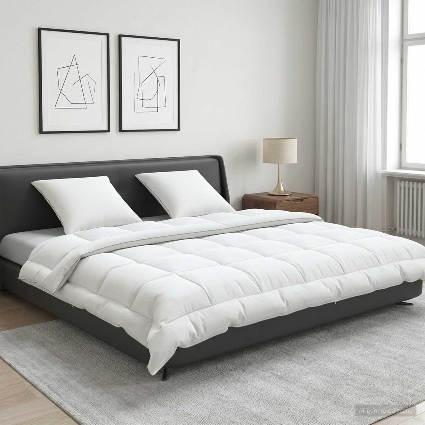 Duvet and Pillow Set 3 pcs 200x220 cm Summer 200 GSM Wool White