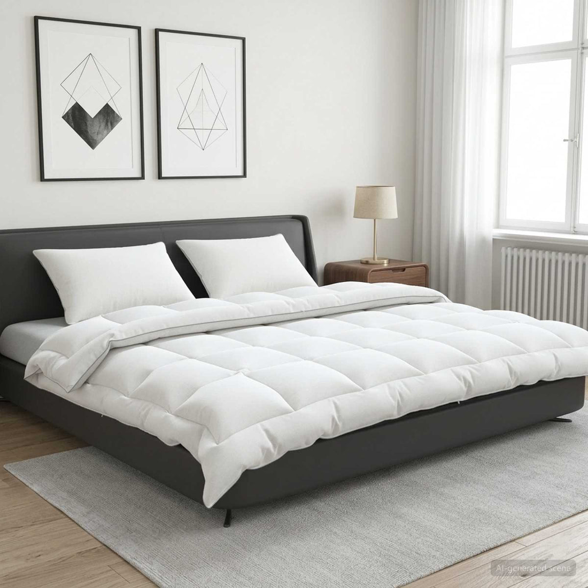 Duvet and Pillow Set 3 pcs 200 x 240 cm 4 Seasons 300 GSM Wool