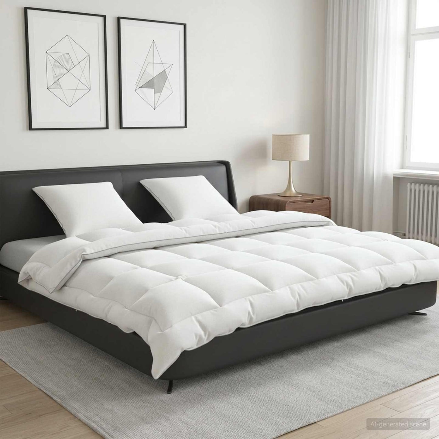 Duvet and Pillow Set 3 pcs 240 x 260 cm 4 Seasons 300 GSM Wool