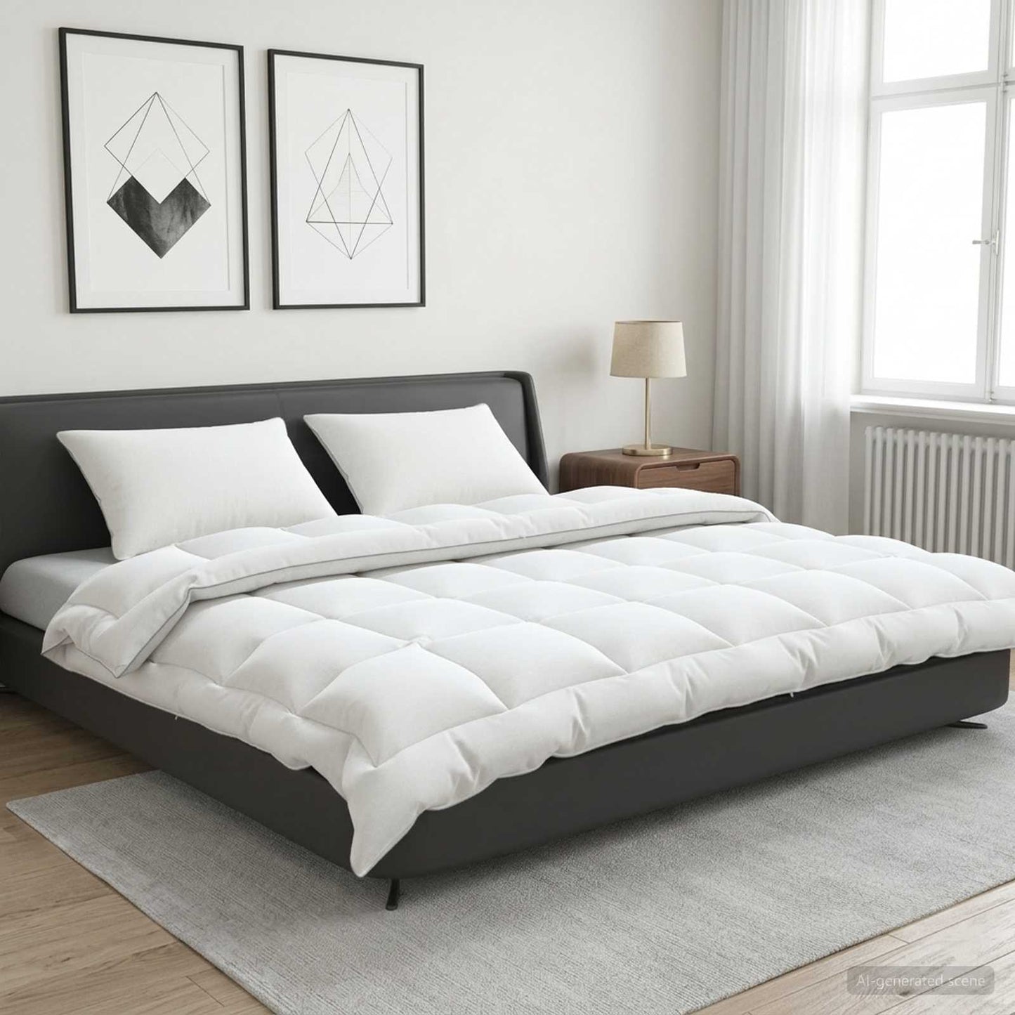 Duvet and Pillow Set 3 pcs 200x220 cm Winter 450 GSM Wool White