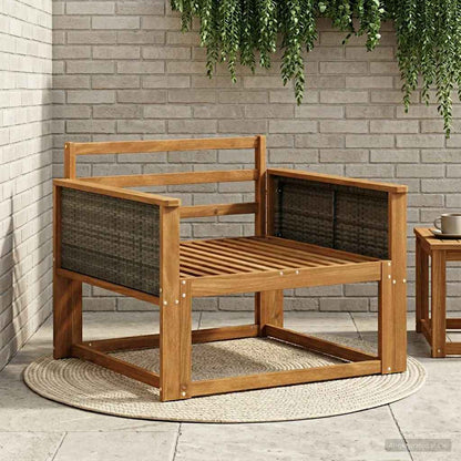 Outdoor Middle Sofa Solid Acacia Wood Natural