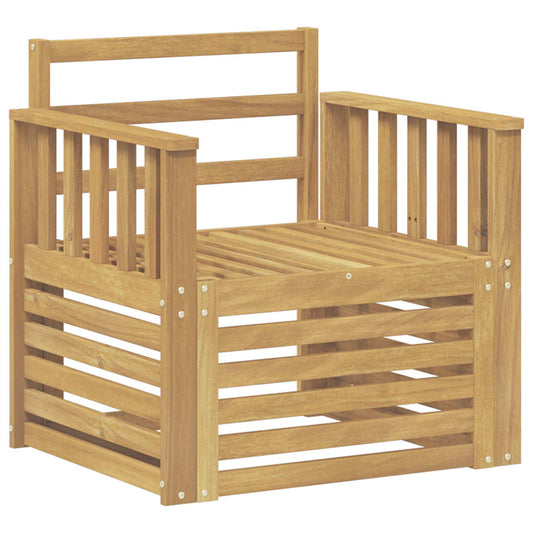 2 Piece Outdoor Sofa Set Solid Acacia Wood White