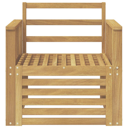 2 Piece Outdoor Sofa Set Solid Acacia Wood White