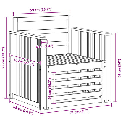 Outdoor Sofa Set Solid Acacia Wood White